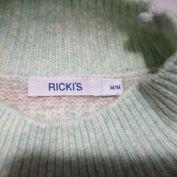 Ricki's Ladies Size Medium Mock Neck Fair Isle Straight Fit Sweater - Picture 3 of 9